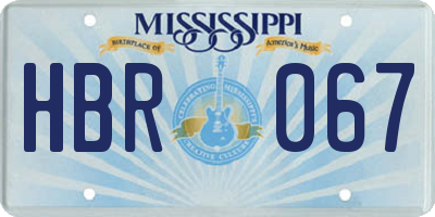 MS license plate HBR067