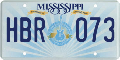 MS license plate HBR073