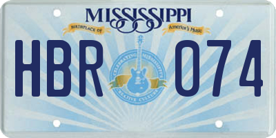 MS license plate HBR074