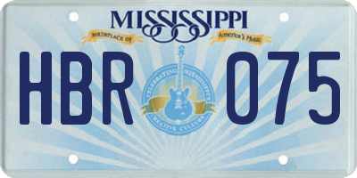 MS license plate HBR075