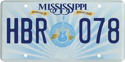 MS license plate HBR078
