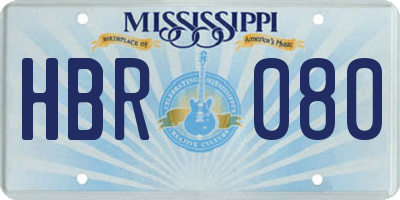 MS license plate HBR080