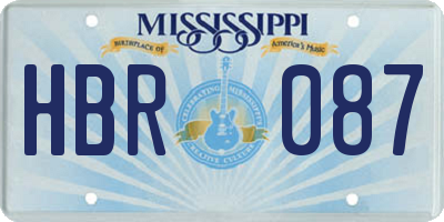 MS license plate HBR087