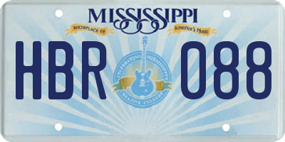 MS license plate HBR088