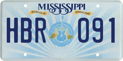 MS license plate HBR091