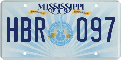 MS license plate HBR097