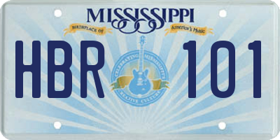 MS license plate HBR101