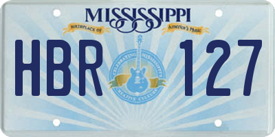 MS license plate HBR127