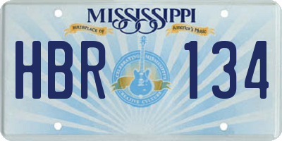 MS license plate HBR134