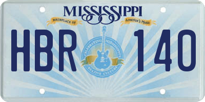 MS license plate HBR140