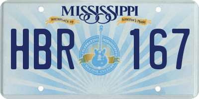 MS license plate HBR167