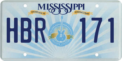 MS license plate HBR171