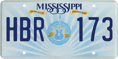 MS license plate HBR173