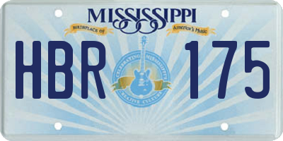 MS license plate HBR175