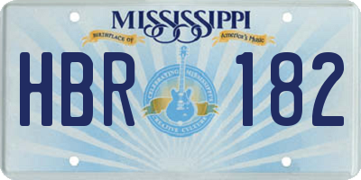 MS license plate HBR182