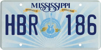MS license plate HBR186