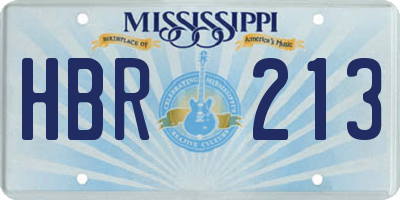 MS license plate HBR213