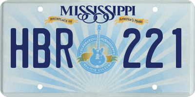 MS license plate HBR221