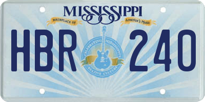 MS license plate HBR240