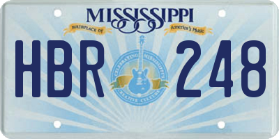 MS license plate HBR248