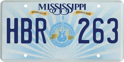 MS license plate HBR263