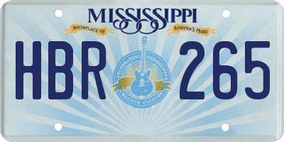 MS license plate HBR265
