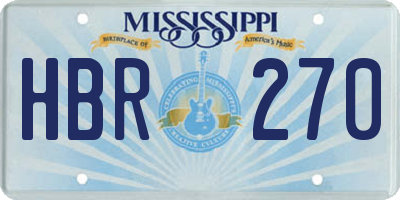 MS license plate HBR270