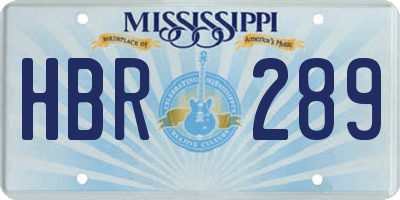 MS license plate HBR289