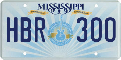 MS license plate HBR300