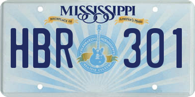 MS license plate HBR301