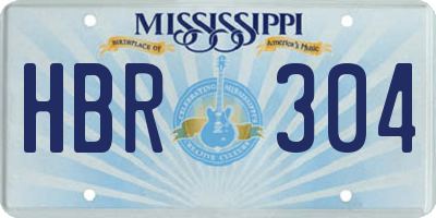 MS license plate HBR304
