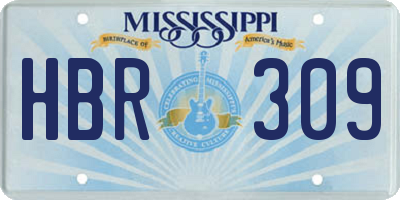 MS license plate HBR309