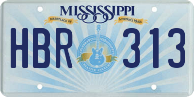 MS license plate HBR313