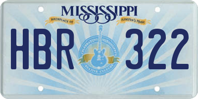 MS license plate HBR322