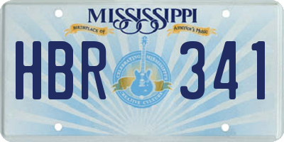 MS license plate HBR341