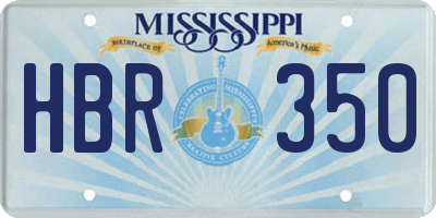 MS license plate HBR350