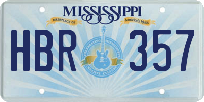 MS license plate HBR357