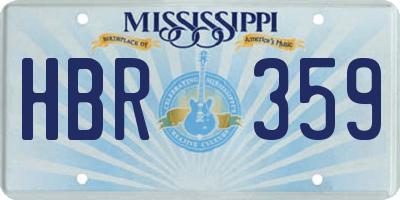 MS license plate HBR359