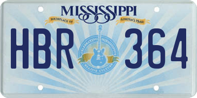 MS license plate HBR364