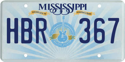 MS license plate HBR367