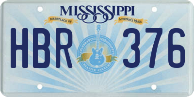 MS license plate HBR376