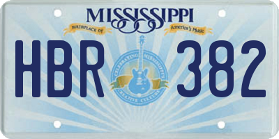 MS license plate HBR382