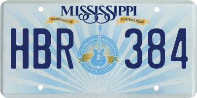 MS license plate HBR384