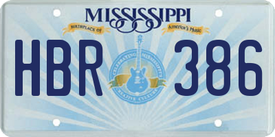 MS license plate HBR386