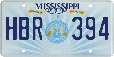 MS license plate HBR394