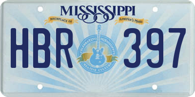 MS license plate HBR397