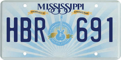 MS license plate HBR691