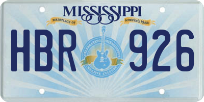 MS license plate HBR926