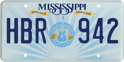 MS license plate HBR942