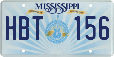 MS license plate HBT156